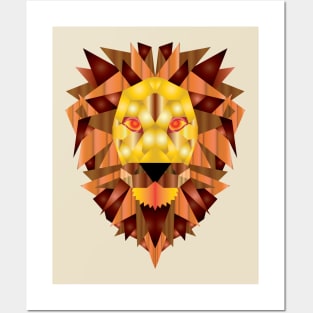 Lion lowpoly with gradient combination Posters and Art